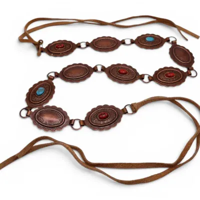 Sale Photo Thumbnail #184: Vintage Copper Concho Belt
