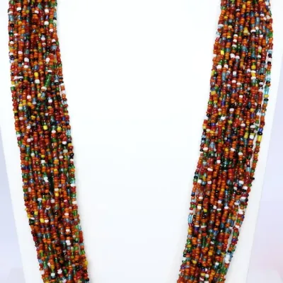 Sale Photo Thumbnail #191: Vtg Navajo or Zuni Glass Seed Bead Necklace
