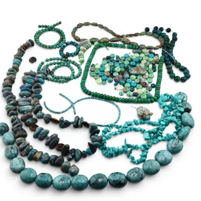 Sale Photo Thumbnail #93: Bag of Natural Loose Strands Turquoise
