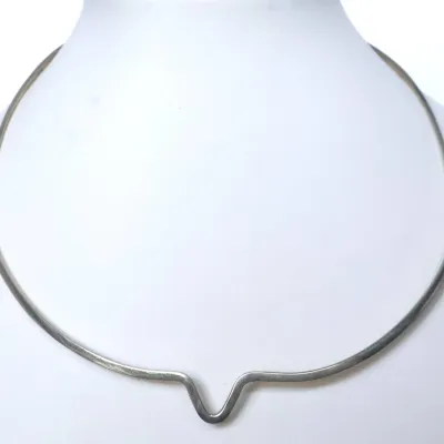 Sale Photo Thumbnail #125: 925 3mm Contoured Neck Wire Collar Necklace- 17g
