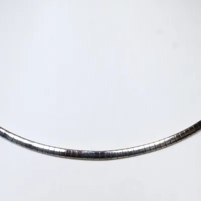 Sale Photo Thumbnail #174: Vintage Sterling Silver 4mm Omega Collar Chain
