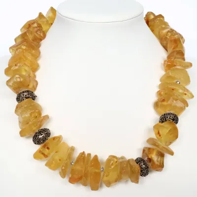Sale Photo Thumbnail #64: Large Nugget Amber/ Copal Statement Necklace

