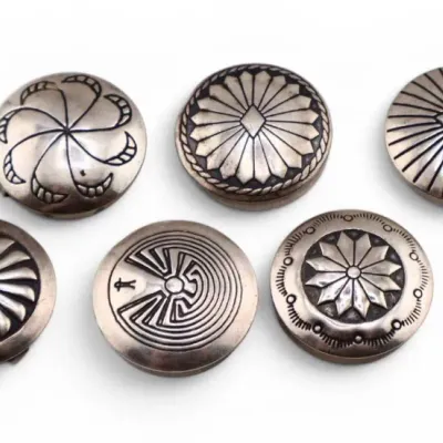 Sale Photo Thumbnail #25: Sterling Mixed Concho Button Covers
