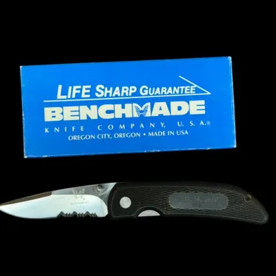 LH111HI - Vintage Benchmade Panther 401S Weehawk ComboEdge Folding Knife