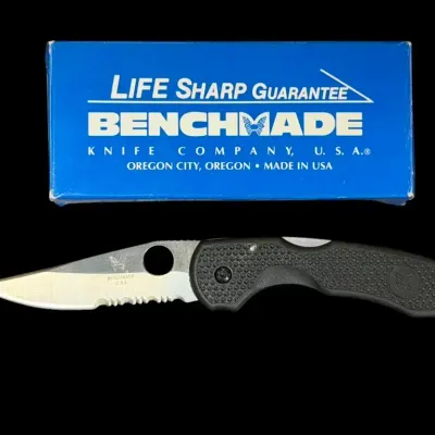 LH110HI - Vintage Benchmade 830S Ascent/Eclipse ATS-34 Serrated Folding Knife – USA