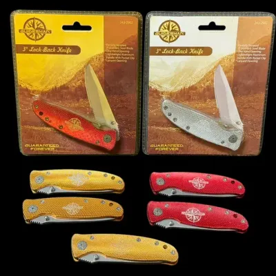 LH115HI - 7 Guidesman 3" Lock-Back Folding Knives – New – Group 2