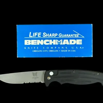 LH112HI - Vintage Benchmade AFO 9000S Automatic Serrated Folding Knife – USA