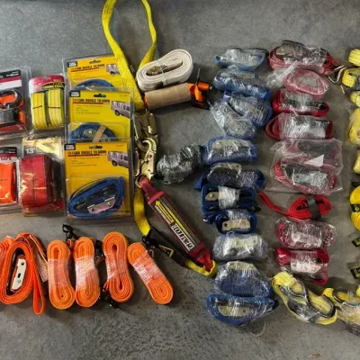 LH533HI - Large Assortment of Buckle Straps, Cargo Tiedowns, and Tow Straps