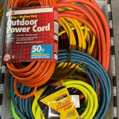 LH519HI - Large Lot Of Heavy Duty, Outdoor Extension Cords And Electrical Accessories
