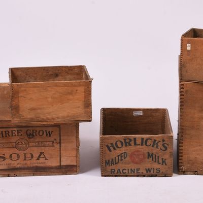 Sale Photo Thumbnail #47: Six Vintage Advertising Crates.