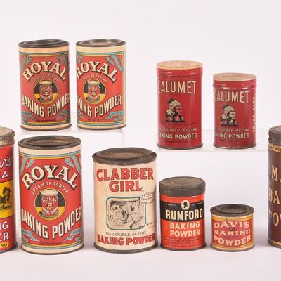 Sale Photo Thumbnail #23: Ten Vintage Baking Powder Tins.