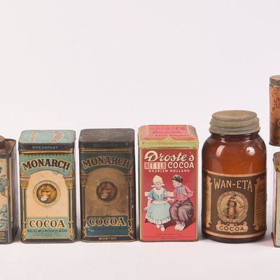 Sale Photo Thumbnail #29: Ten Cocoa Vintage Tins and a Jar.