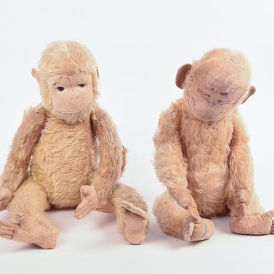 Sale Photo Thumbnail #86: Pair of Articulated Monkey Dolls.