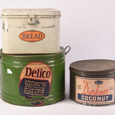 Three Large Vintage Food Tins.