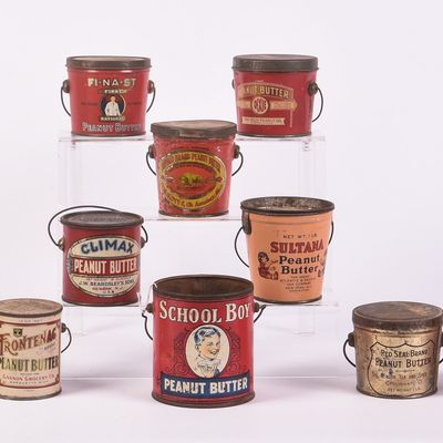 Ten Vintage Peanut Butter Tins.