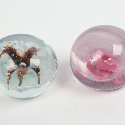 Sale Photo Thumbnail #136: Two Glass Paperweights.