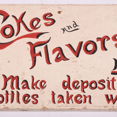 Sale Photo Thumbnail #128: Hand Painted Coke Sign.