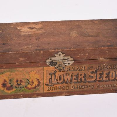 Sale Photo Thumbnail #130: Briggs & Bros. Seed Advertising Box.