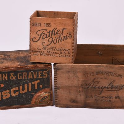Sale Photo Thumbnail #43: Three Vintage Advertising Crates.