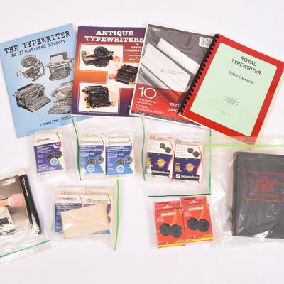 Sale Photo Thumbnail #125: Collection of Typewriter Manuals and Ribbons.