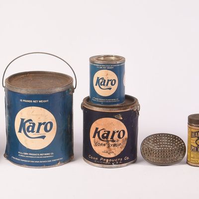 Sale Photo Thumbnail #21: Vintage Corn Syrup Tins and Baking Items.