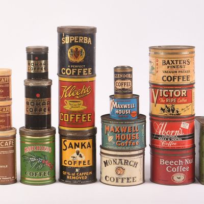 Sale Photo Thumbnail #27: Twenty Vintage Coffee Tins.