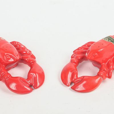 Sale Photo Thumbnail #83: Kenwood Porcelain Lobester Salt and Pepper Shakers.