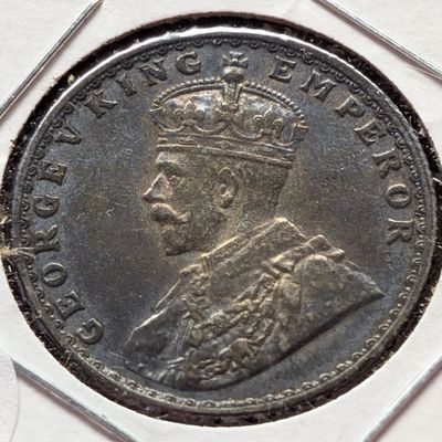 1923 India Half Rupee, 91.7% Silver, 5.83g