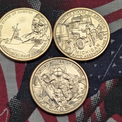 (3) 2025-D Uncirculated Innovation Dollars - Michigan, Arkansas, & Texas