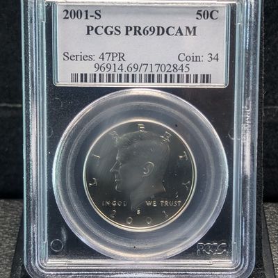 Sale Photo Thumbnail #320: 2001-S Kennedy Half Dollar PCGS PR69DCAM