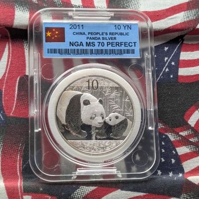 Sale Photo Thumbnail #298: 2011 China People's Republic 1 Ounce .999 Fine Silver Panda 10 YN - NGA MS 70
