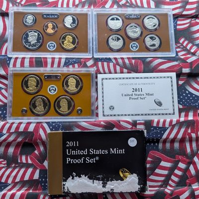 Sale Photo Thumbnail #223: 2011-S U.S. Mint PROOF Set with ATB Quarters, Presidential Dollars, and Sacagawea Dollar in OGP w/ COA