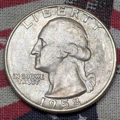 Sale Photo Thumbnail #204: 1958-D Washington 90% Silver Quarter