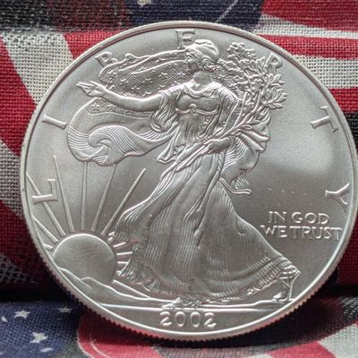 Sale Photo Thumbnail #253: 2002 American Silver Eagle 1 Troy Ounce .999 Fine Silver