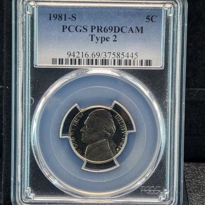 Sale Photo Thumbnail #310: 1981-S Type 2 Jefferson Nickel PCGS PR69DCAM