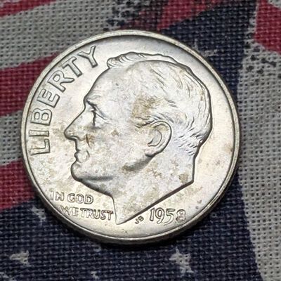 Sale Photo Thumbnail #141: 1958-D Roosevelt 90% Silver Dime - MS