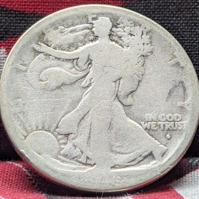 Sale Photo Thumbnail #394: 1916-D Walking Liberty 90% Silver Half Dollar
