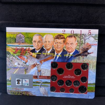2015-D Only U.S. Mint Uncirculated Coin Set With Stamps & ATB Quarters