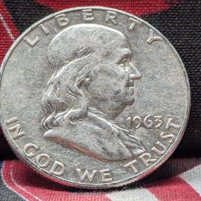 Sale Photo Thumbnail #262: 1963-D Franklin 90% Silver Half Dollar, 63 years old, AU