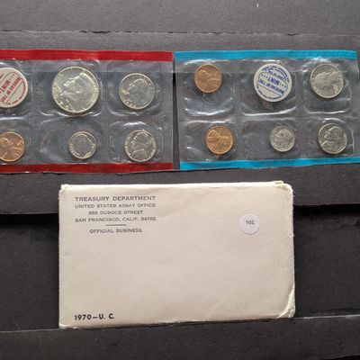 Sale Photo Thumbnail #108: 1970-P&D U.S. Mint Set in OGP - With 40% Silver Kennedy Half Dollar & "S" Mint Mark Cent