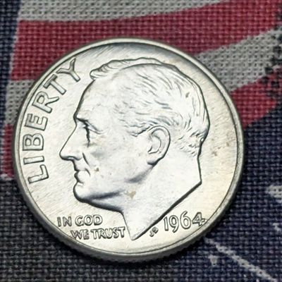 Sale Photo Thumbnail #155: 1964-D Roosevelt 90% Silver Dime - MS