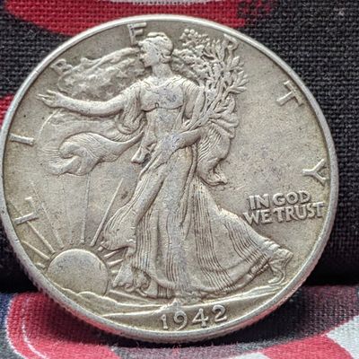 Sale Photo Thumbnail #400: 1942 Walking Liberty 90% Silver Half Dollar