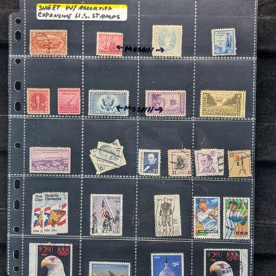 Sale Photo Thumbnail #399: (27) Assorted Expensive U.S. Stamps