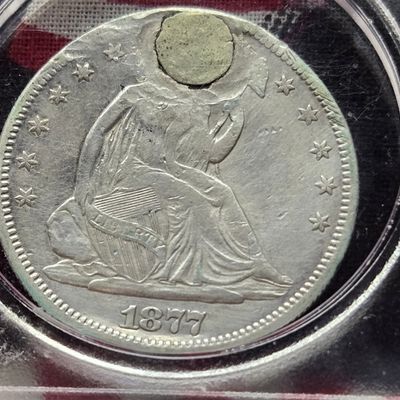 Sale Photo Thumbnail #189: 1877 Seated Liberty 90% Silver Half Dollar, Holed