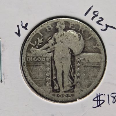 1925 Standing Liberty 90% Silver Quarter - Over 100 Years Old!
