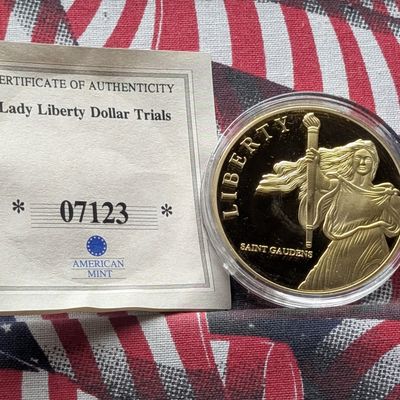Sale Photo Thumbnail #186: 2012 American Mint Saint-Gaudens Lady Liberty, PROOF, 24KT Gold Layered