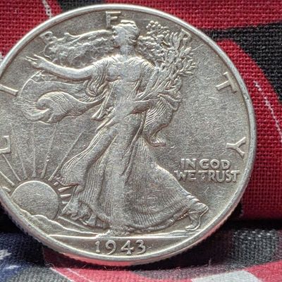Sale Photo Thumbnail #293: 1943 Walking Liberty 90% Silver Half Dollar, (WWII ERA) 83 years old