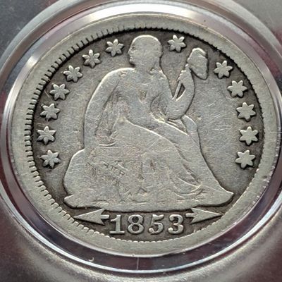 1853 Seated Liberty 90% Silver Dime