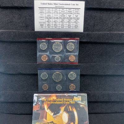 Sale Photo Thumbnail #346: 1995 P&D U.S. Mint Uncirculated Coin Set In OGP w/ COA