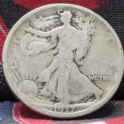 Sale Photo Thumbnail #392: 1917 Walking Liberty 90% Silver Half Dollar